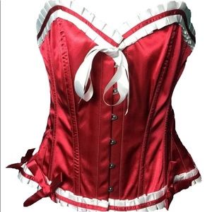 Vintage Goth red burlesque corset